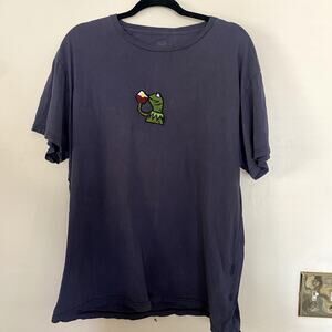 Sips tea meme embroidered shirt -Repurposed tee- Unisex Large